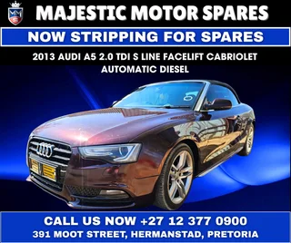 2013 Audi A5 2.0 TDI S Line Cabriolet Now Stripping – Engine Code CGL