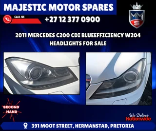 2011 Mercedes C200 CDI W204 Headlights For Sale
