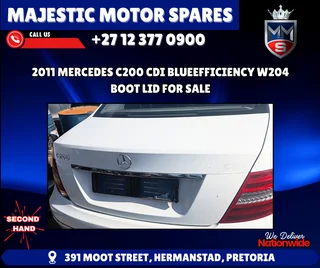 2011 Mercedes C200 CDI W204 Boot Lid For Sale