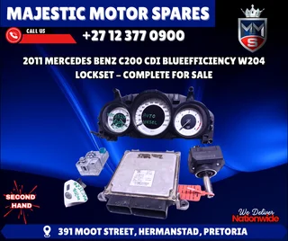2011 Mercedes C200 CDI W204 Complete Lockset For Sale