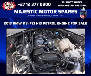 BMW 118i F21 N13 Petrol Engine –  Used Replacement