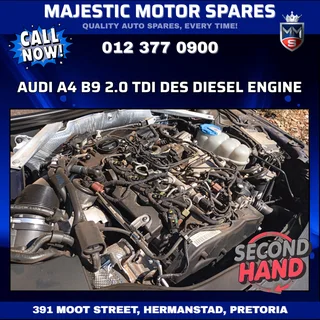 Audi A4 B9 2.0 TDI DES Diesel Engine for Sale