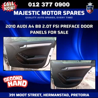 2010 Audi A4 B8 2.0T FSI Preface Door Panels for Sale