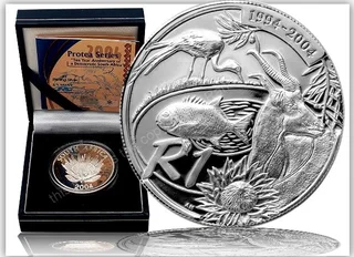 2004 Protea Series Ten Years of a Democratic South Africa silver coin