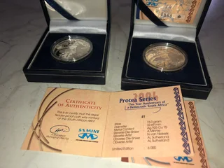 2004 Protea Series Ten Years of a Democratic South Africa silver coin