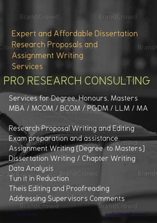Expert and Affordable assistance for Research proposals / Assignments and Dissertations