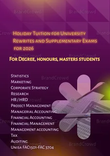 University tuitions for degree, honours and master’s students for 2026 for SUPP exams and Rewrites