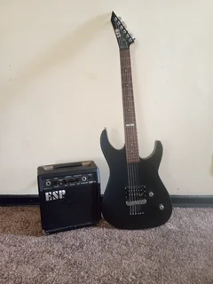 LTD 5 string electrical guitar and ESP amplifier