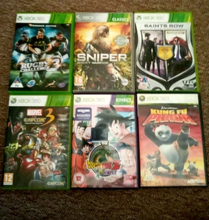 A Variety of Xbox 360 games for sale.