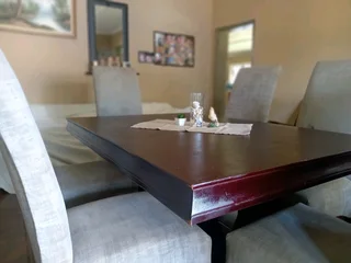 Solid 7-Piece Pedestal Dining Suite (Designer High-Back Chairs)