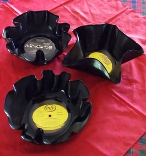 Vinyl Records Shaped Into Containers/ideal For Music Theme At R12 Each. More In Stock. Despatch 082