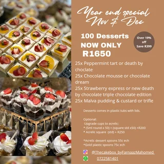 Year end dessert  &amp; desserts for all occasions