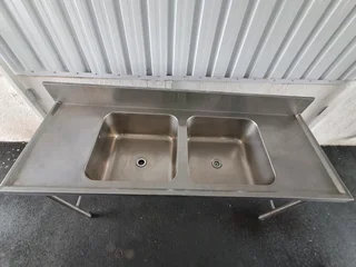 Stainless Steel Double Sink and Fat Trap combo