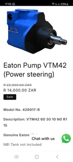 Eaton Pump VTM42 (Power steering Model No. 426017-R Description: VTM42 60 30 10 N0 R1 15