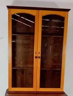 Antique Solid Queen Anne Style - Rare Yellowwood and Imbuia Display Cabinet 2.15m height