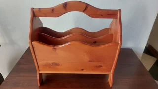 Wooden Magazine Rack - Solid Pine - Excellent condition