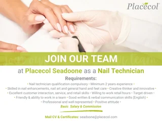 JOIN OUR TEAM at Placecol Seadoone as a Nail Technician
