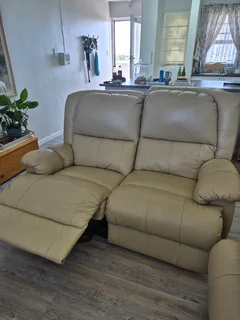 2x Genuine leather couches, recliner couches