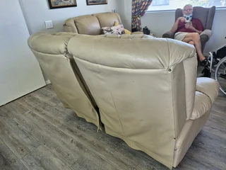 2x Genuine leather couches, recliner couches