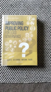 Improving public policy for good governance fourth edition