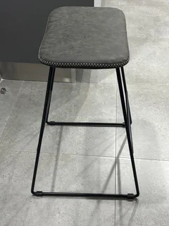 Bar Stools (x3) - Grey leather look (Price for 3)
