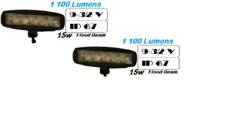 2   x   15w LED Bars Rect Work lights  valid till 5 Dec 2025