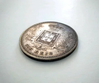 1898 Portugal Antique 500 Reis Silver coin