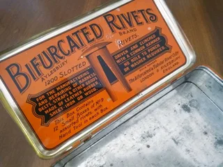 Vintage Bifurcated Rivet Collectable Tins Set, see description
