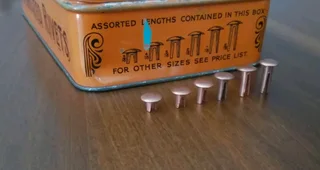 Vintage Bifurcated Rivet Collectable Tins Set, see description