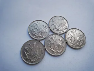 Old coins, South Africa 1cent, 2cent, 5cent, 10cent, 20cent