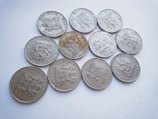 Old coins, South Africa 1cent, 2cent, 5cent, 10cent, 20cent