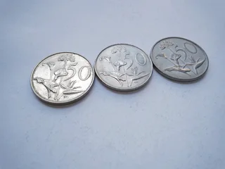 Old 50 cent coins, South Africa