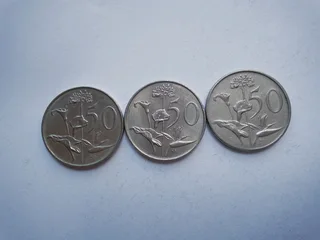 Old 50 cent coins, South Africa