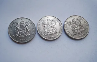 Old 50 cent coins, South Africa
