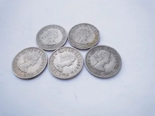 Rhodesia 3d Coins, 1956, 1962, 1964