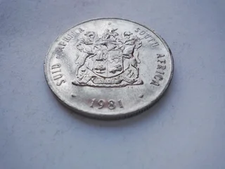 Old R1 South Africa 1981 nickel coin, (3 of 3) See profile for more items