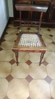 8 Seat Knysna blackwood dinning set with 8 x riempie chairs.