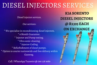 Kia Sorento Diesel Inbjectors For Sale Or To Recon