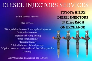 Toyota Hilux Diesel Injectors For Sale Or To Recon