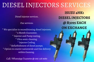 Isuzu 4hk1 Diesel Injectors For Sale Or To Recon