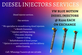 Volkswagen Blue Motion Diesel Injectors For Sale Or To Recon