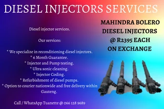 Mahindra Diesel Injectors For Sale Or To Recon