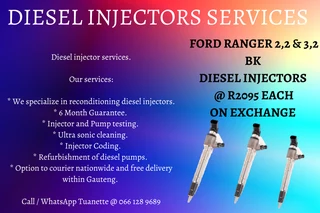 Ford Ranger 2.2 & 3.2 Bk Diesel Injectors For Sale Or To Recon