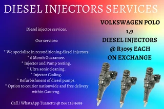 Volkswagen Polo 1.9 Diesel Injectors For Sale Or To Recon