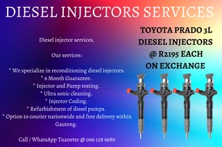 Toyota Prado 3l Diesel Injectors For Sale Or To Recon