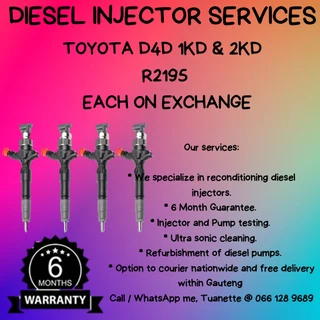 Toyota D4d 1kd & 2kd Diesel Injectors For Sale On Exchange Or To Recon