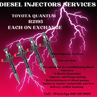 Toyota Quantum Diesel Injectors For Sale On Exchange Or To Recon