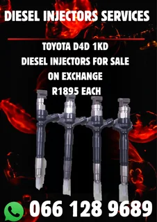 Toyota D4d 1kd Diesel Injectors For Sale On Exchange Or To Recon With Copper Washers