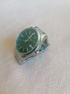 Daniel Klein Silver Plated Green Dial Stainless Steel Bracelet Watch