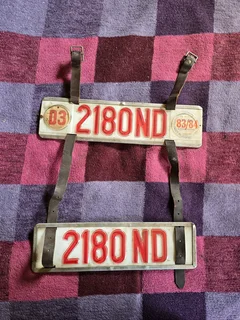 Vintage Number Plate With Leather Straps, read add, WhatsApp only